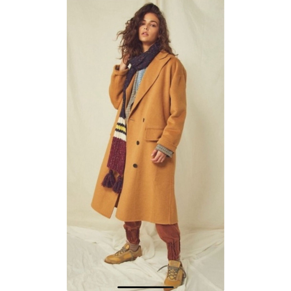 NWT Free People Adore You Wool Maxi Coat Camel XS $228 - Picture 2 of 2